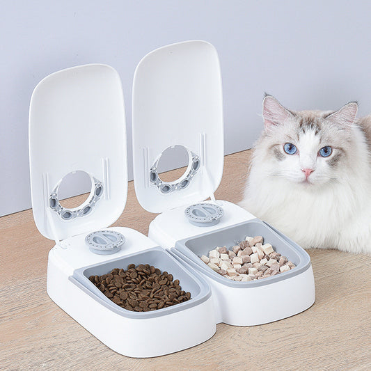 Automatic Timed Pet Feeder with Dual Food Bowls