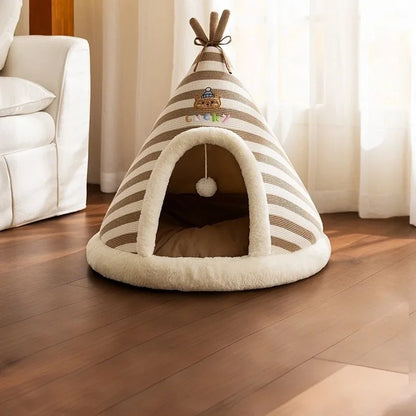 Self Warming Plush Tent House for Cats & Small Dogs