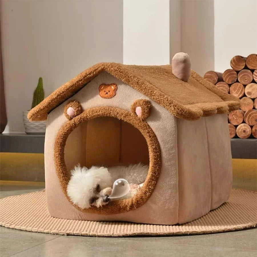 Foldable Pet House Removable Washable Cat & Dog Bed