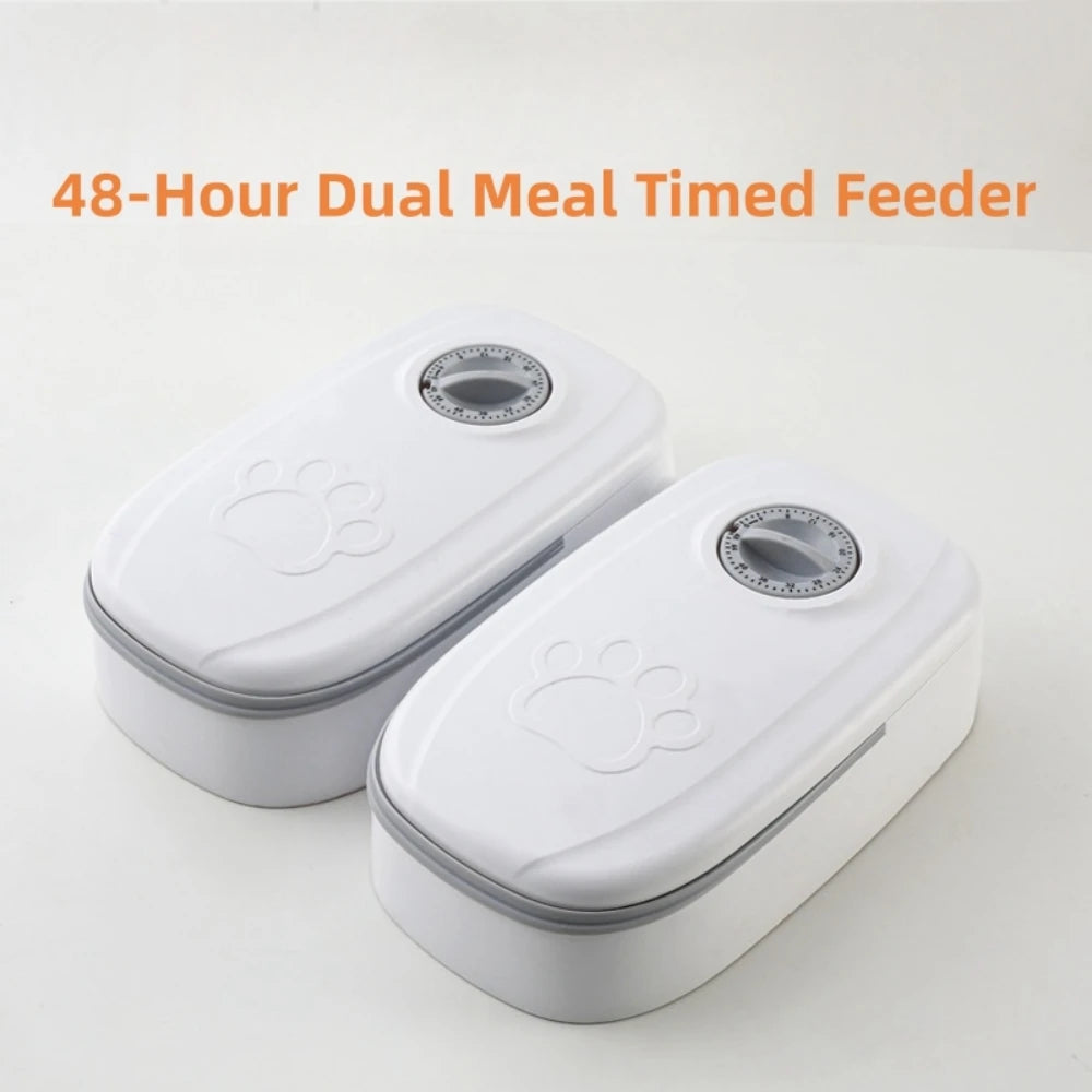 Automatic Timed Pet Feeder with Dual Food Bowls
