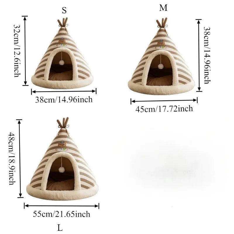 Self Warming Plush Tent House for Cats & Small Dogs