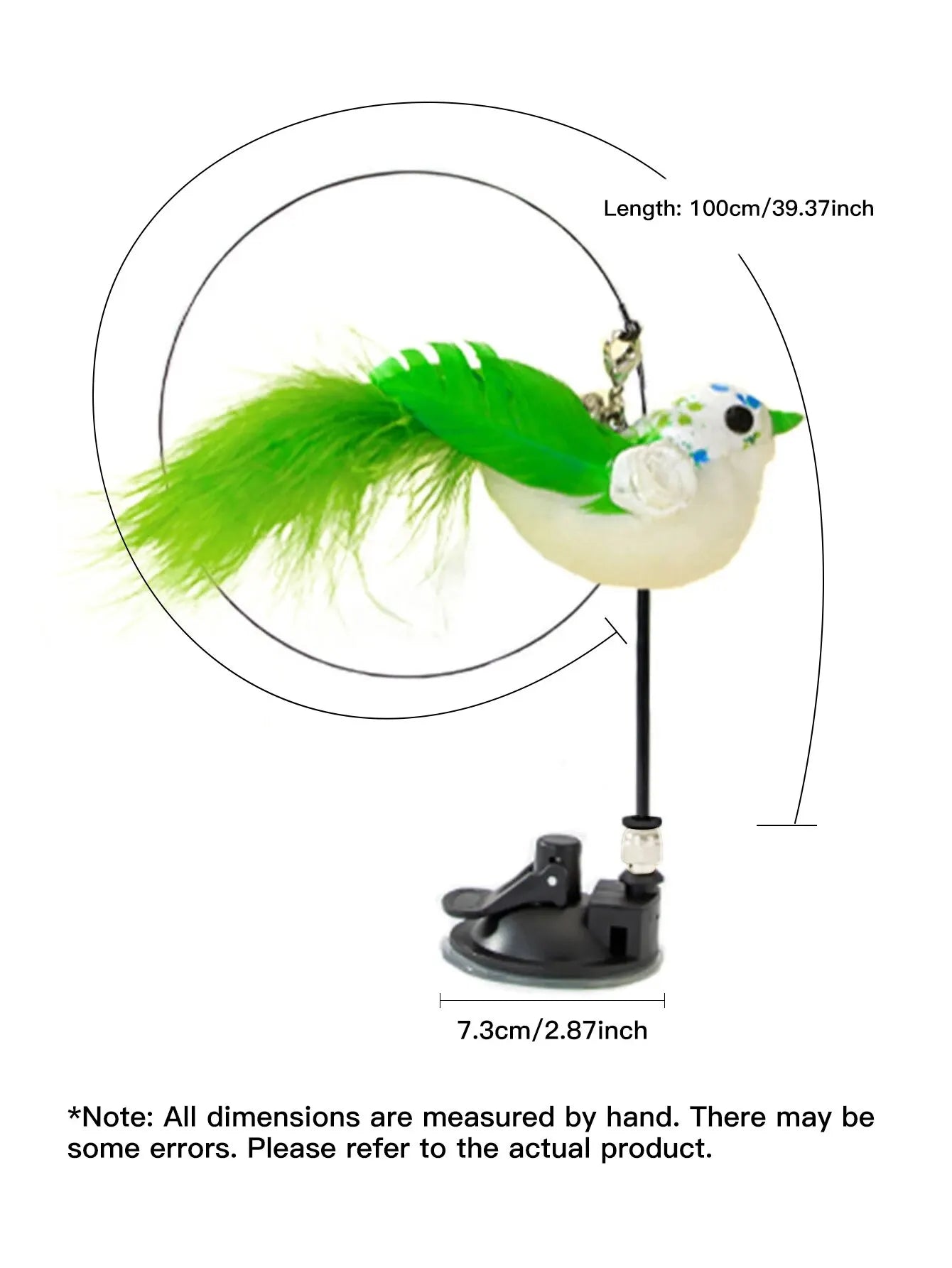 Interactive Bird Feather Cat Toy with Suction Cup
