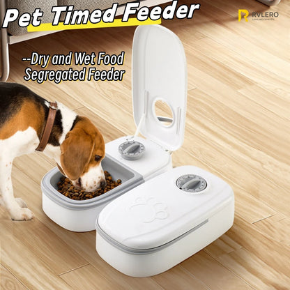 Automatic Timed Pet Feeder with Dual Food Bowls