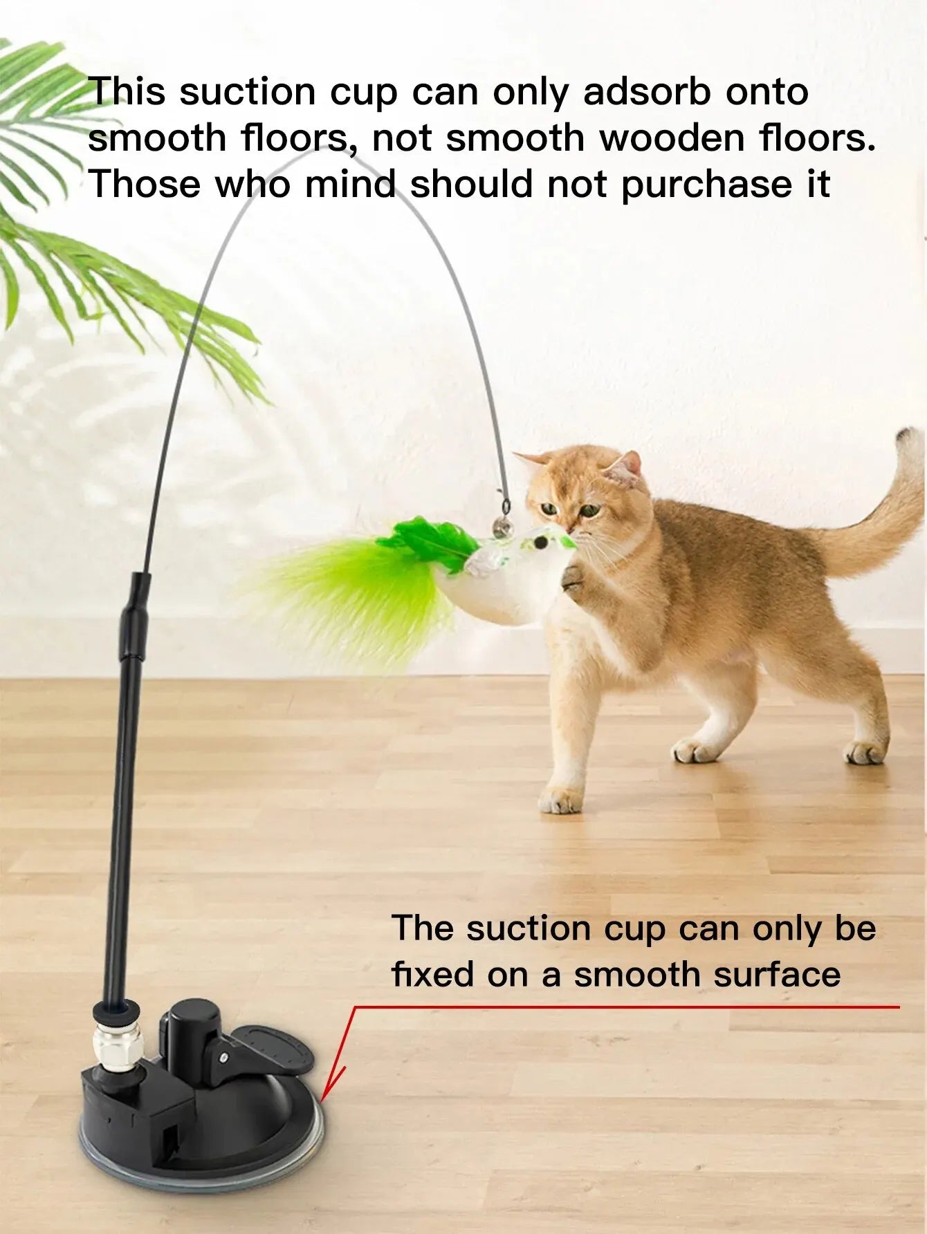 Interactive Bird Feather Cat Toy with Suction Cup